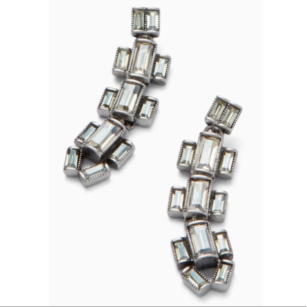 Stella & Dot Hatley Baguette Earrings - Silver